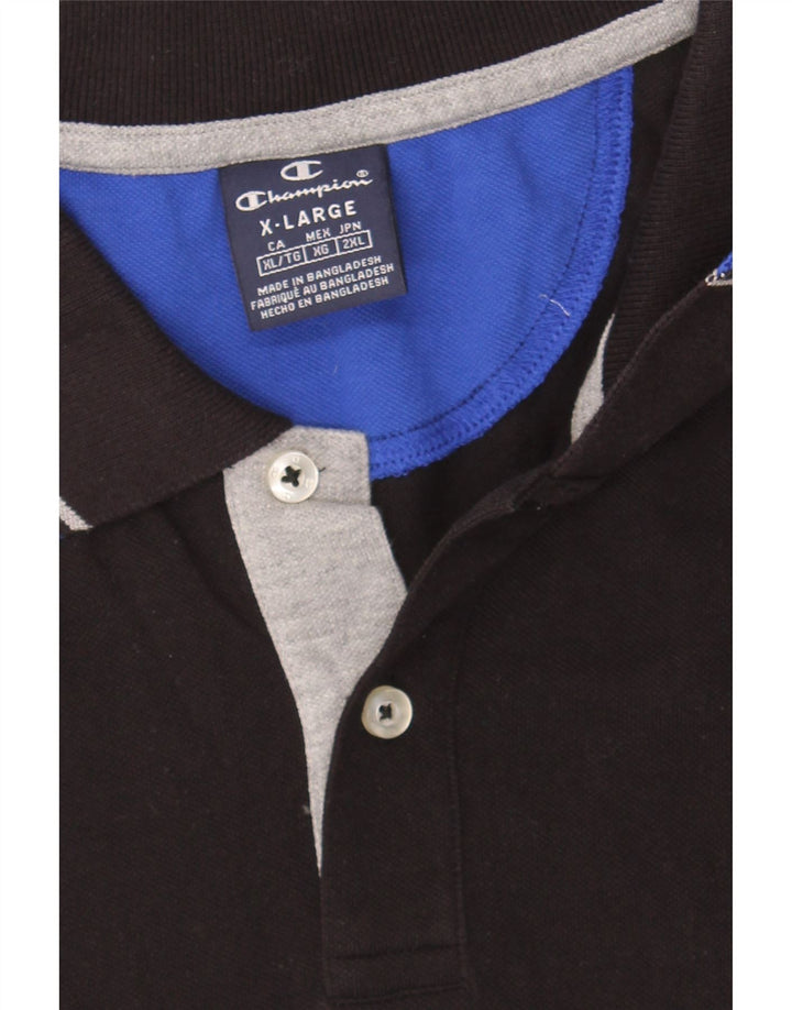 CHAMPION Mens Polo Shirt XL Black Cotton Vintage Champion and Second-Hand Champion from Messina Hembry 