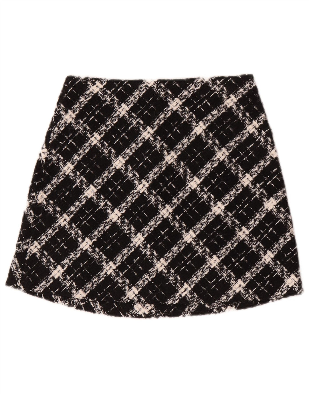 Zara Mini-nederdel til kvinder XS W24 Sort ternet