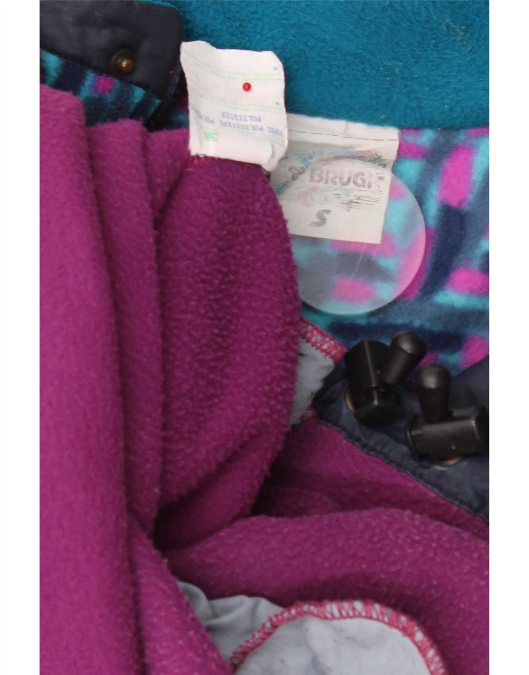 Brugi herre lynlås hals fleece jumper lille blå geometrisk polyester