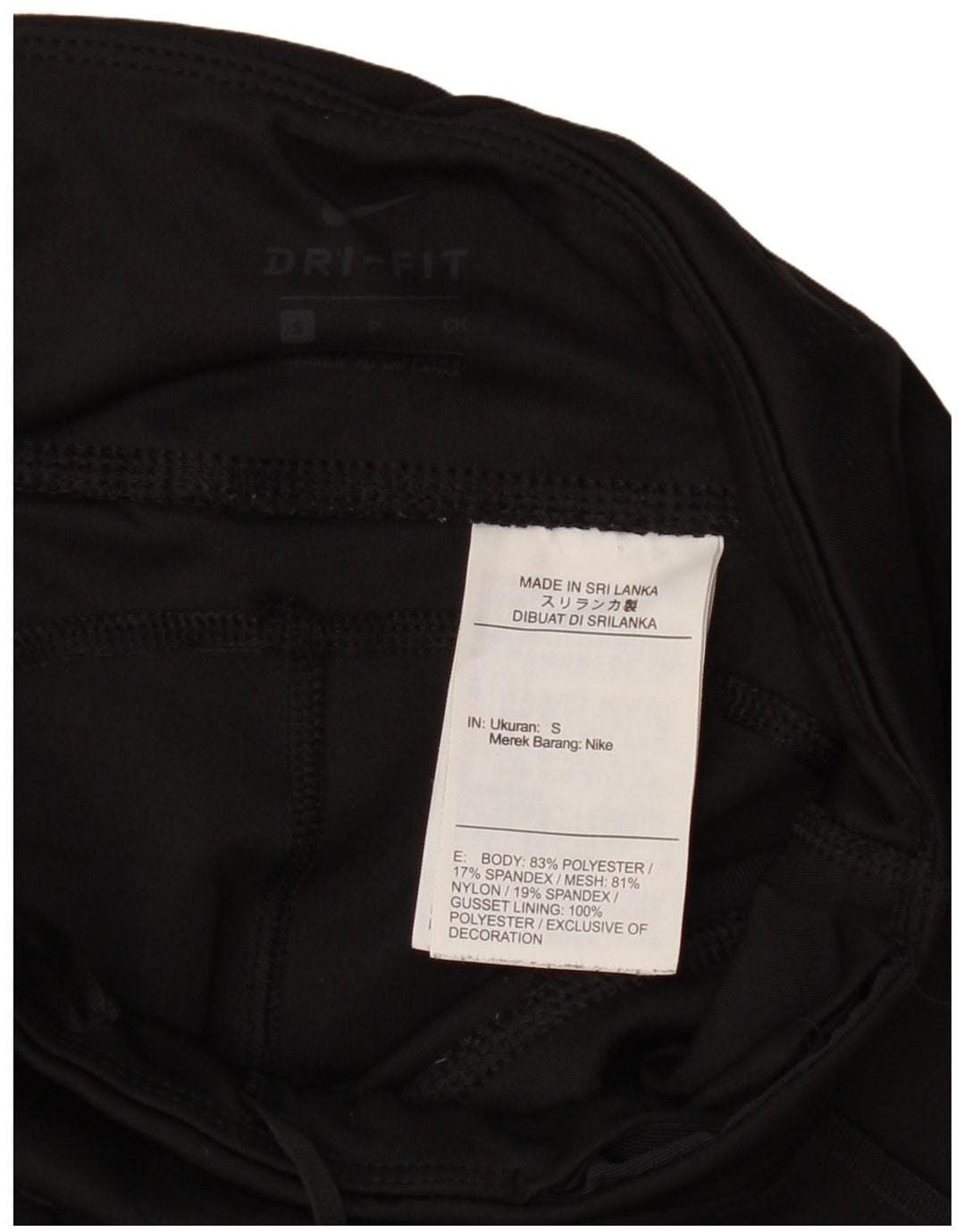 Nike Dame Dri Fit Leggings UK 8 Small Black Polyester