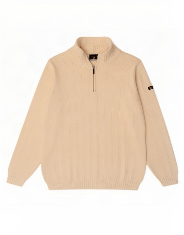 Navigare Herre Zip Neck Jumper Sweater 2XL Off White Uld