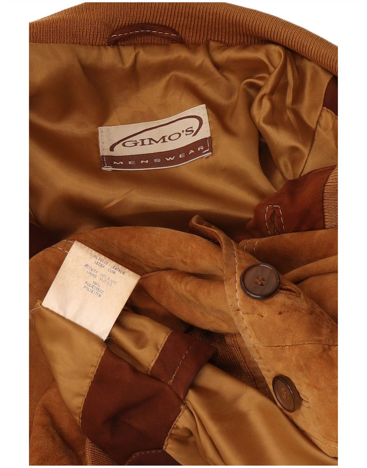 Gimo's Herre Ruskind Bomber Jacket UK 40 Large Beige Læder