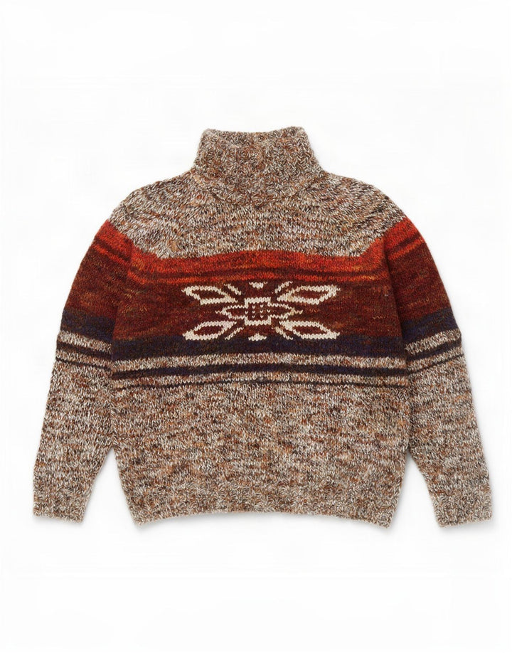 By American Mens Roll Neck Jumper Sweater Medium Multicolored Fair Isle