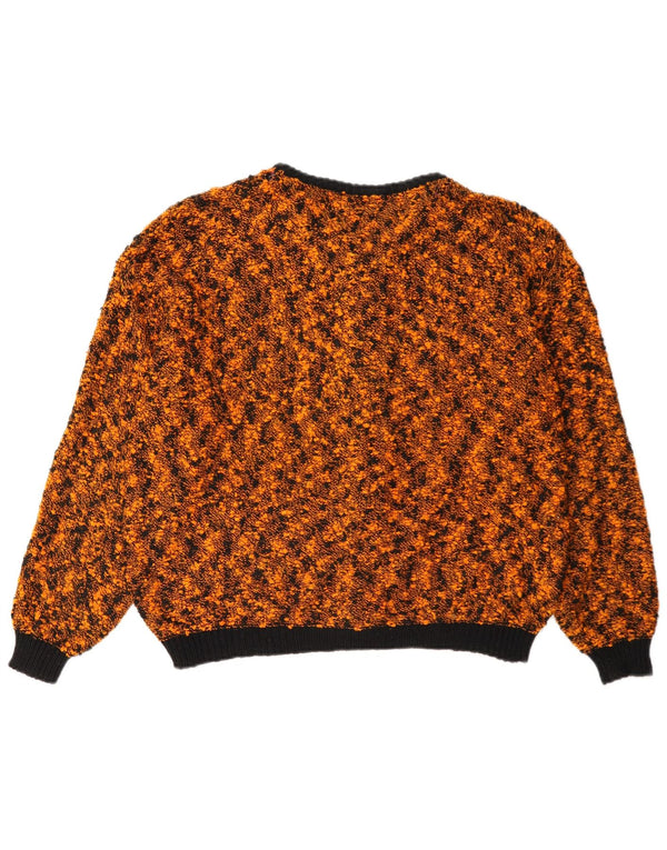Vintage dame cardigan sweater med fuld lynlås UK 18 XL Brun Flecked