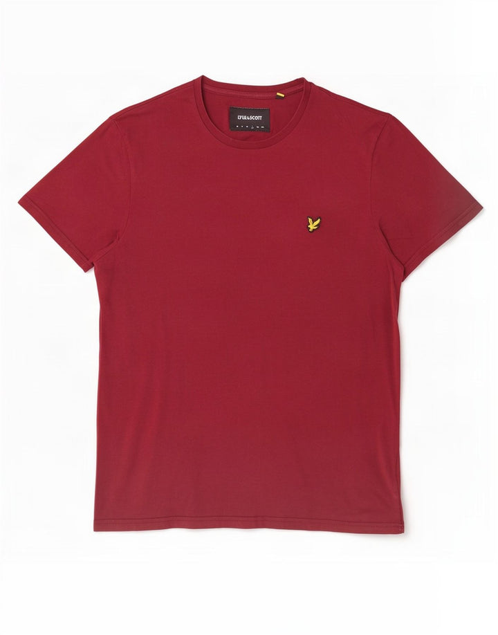 Lyle & Scott Herre T-Shirt Top Stor Bourgogne Bomuld