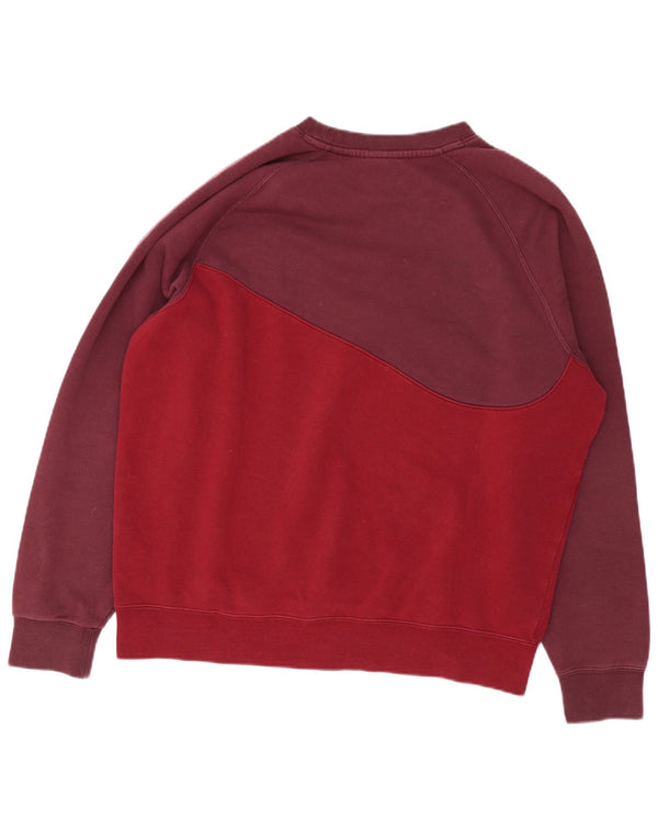 Nike Herre grafisk sweatshirt Jumper Large Bourgogne Colourblock Bomuld