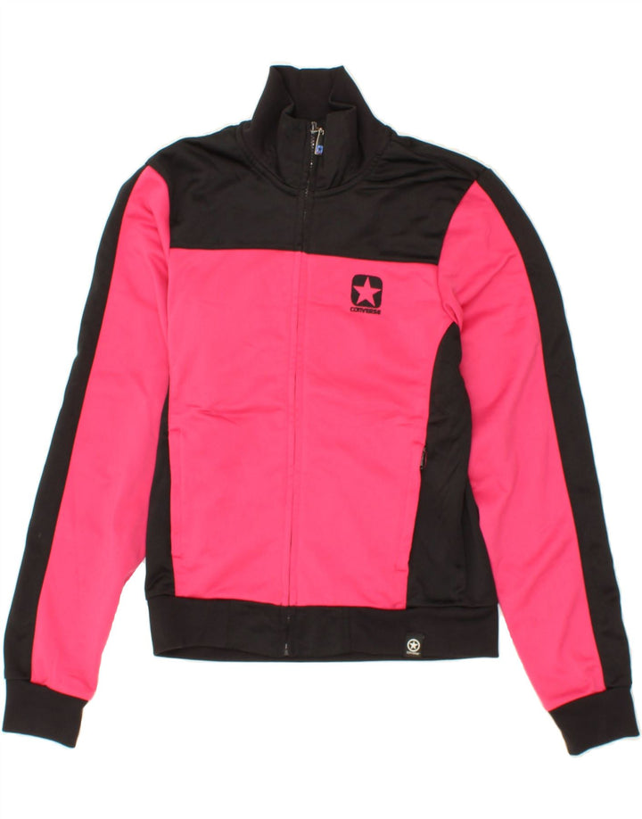 CONVERSE Womens Tracksuit Top Jacket UK 12 Medium Pink Colourblock Vintage Converse and Second-Hand Converse from Messina Hembry 