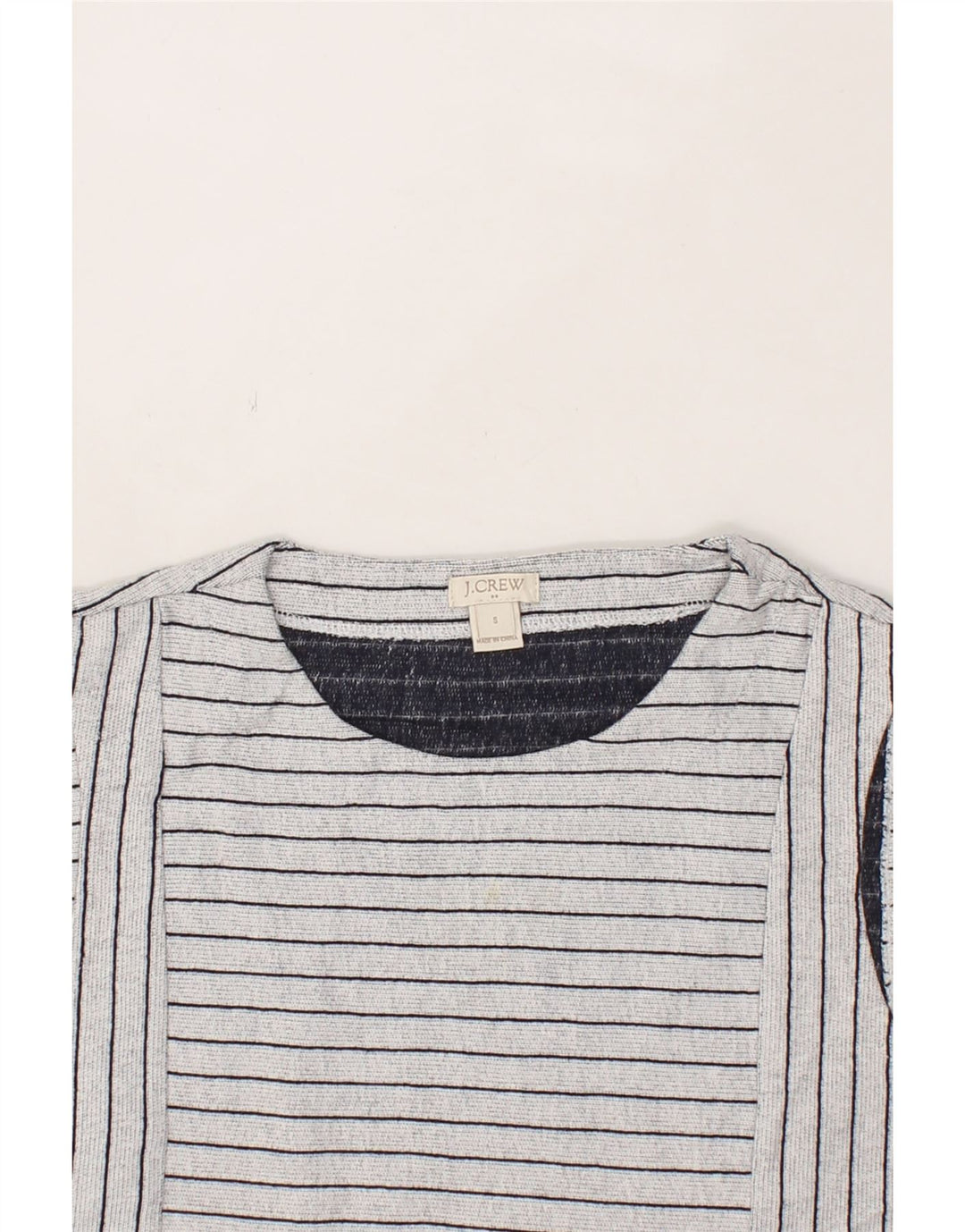 J. CREW Womens Vest Top UK 10 Small Grey Striped Cotton Vintage J. Crew and Second-Hand J. Crew from Messina Hembry 