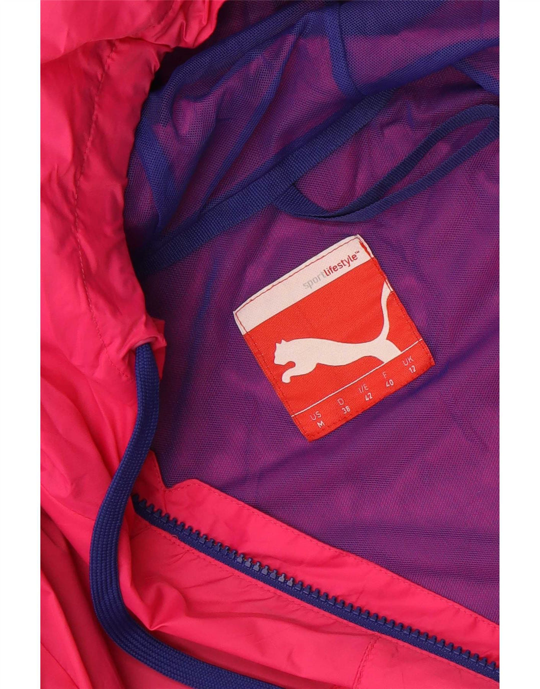Puma Regnjakke med hætte til kvinder UK 12 Medium Pink
