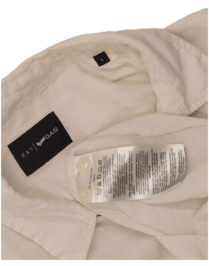 Gas Herreskjorte Stor Hvid Linned