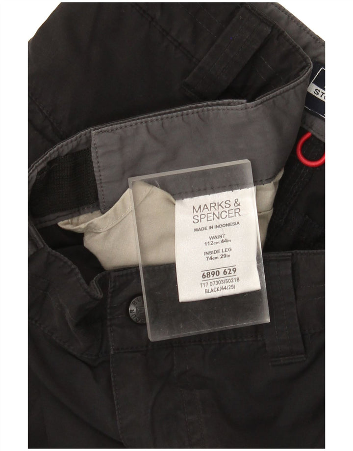 Marks & Spencer Straight Cargo bukser til mænd W44 L29 sort bomuld