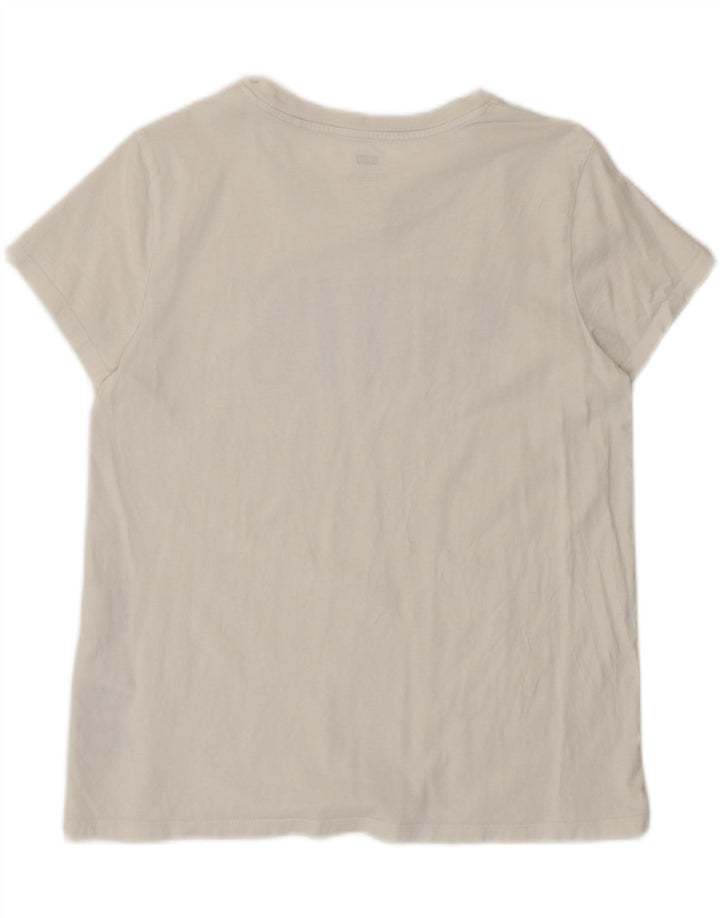 LEVI'S Womens Graphic T-Shirt Top UK 14 Medium White Cotton