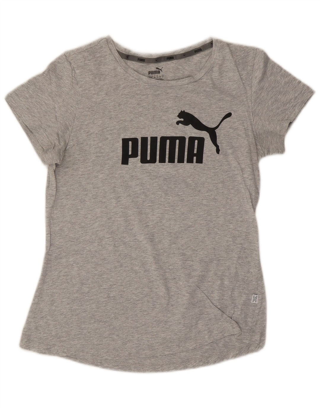 PUMA Grafisk T-shirt top til kvinder UK 12 Medium Grå Flecked
