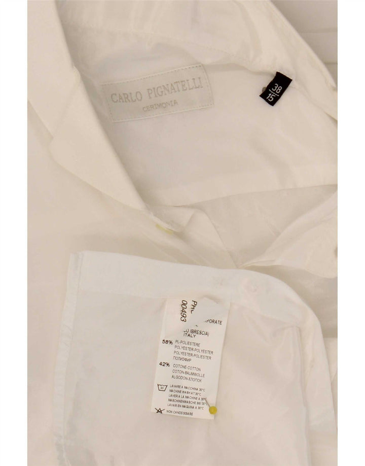 Carlo Pignatelli Herreskjorte Str. 38 15 Medium Hvid Polyester