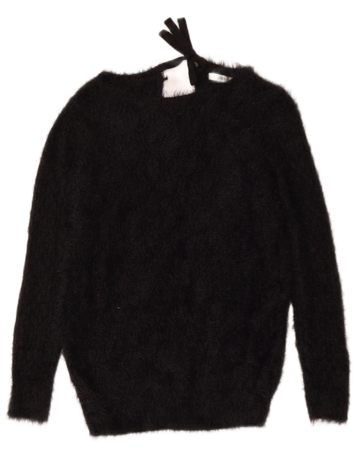 Oasis Dame Boat Neck Jumper Sweater UK 10 Small Black Polyamide