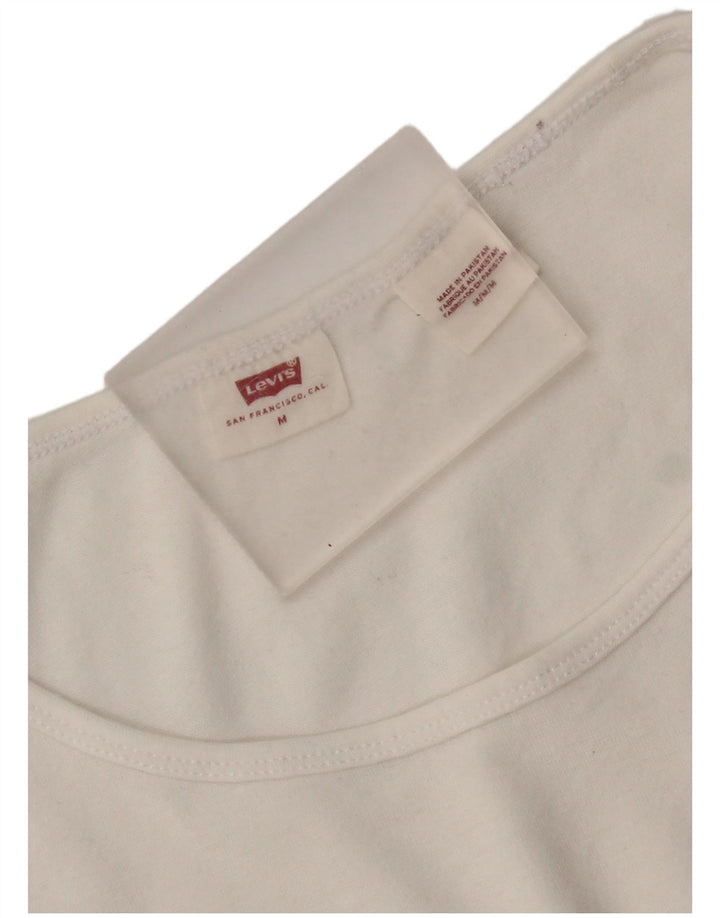 Levi's Womens Crop T-Shirt Top UK 12 Medium White