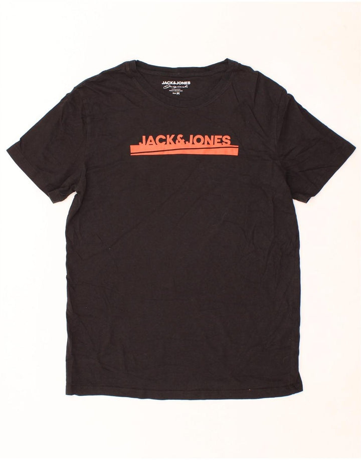 JACK & JONES Mens Graphic T-Shirt Top Medium Black Cotton Vintage Jack & Jones and Second-Hand Jack & Jones from Messina Hembry 