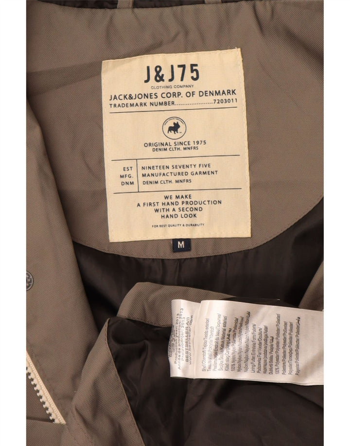 JACK & JONES Herre Hooded Utility Jacket UK 38 Medium Grey Nylon