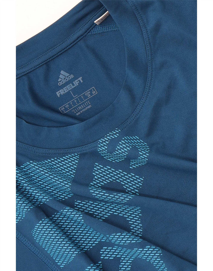 Adidas Herre Climalite Grafisk T-Shirt Top Stor Blå