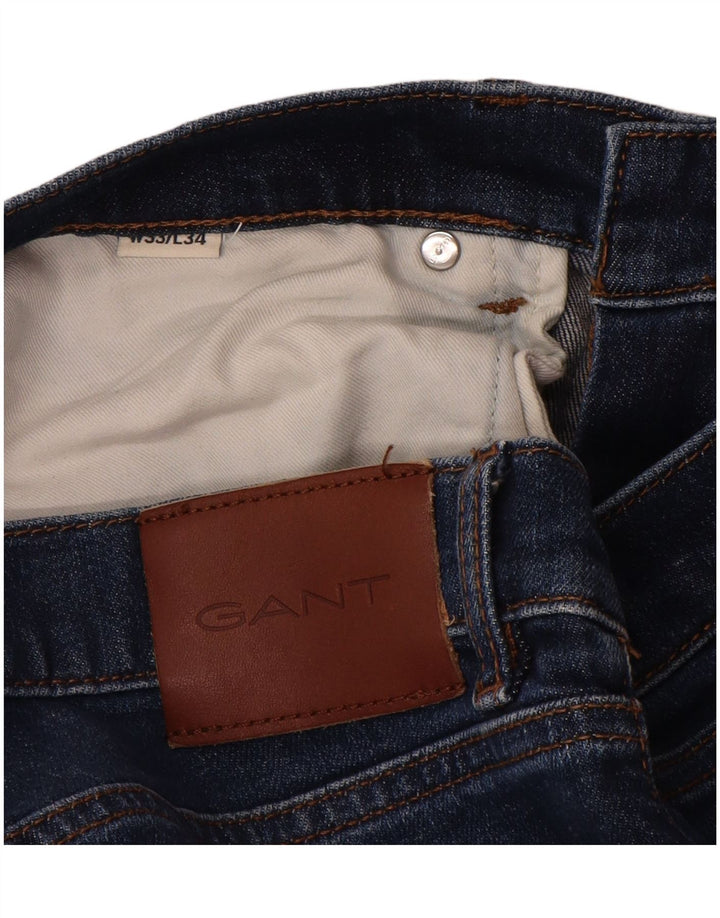 Gant Slim Jeans til mænd W33 L32 blå bomuld
