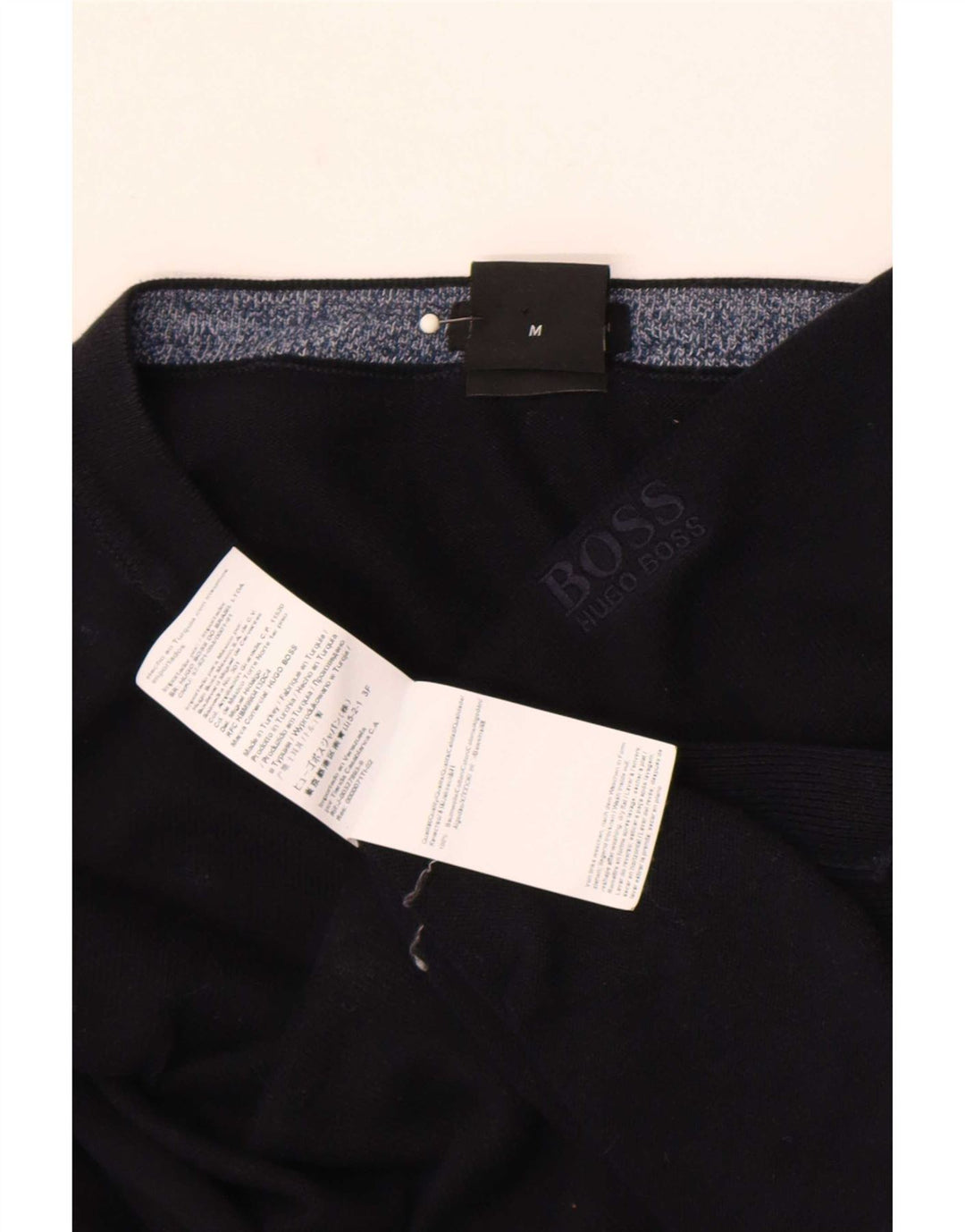 Hugo Boss Herre Regular Fit Crew Neck Jumper Sweater Medium Sort Bomuld