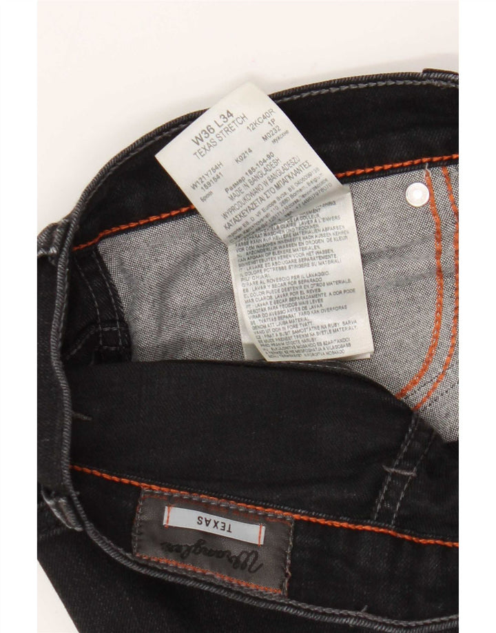 Wrangler Herre Texas Stretch Straight Jeans W36 L34 Sort Bomuld