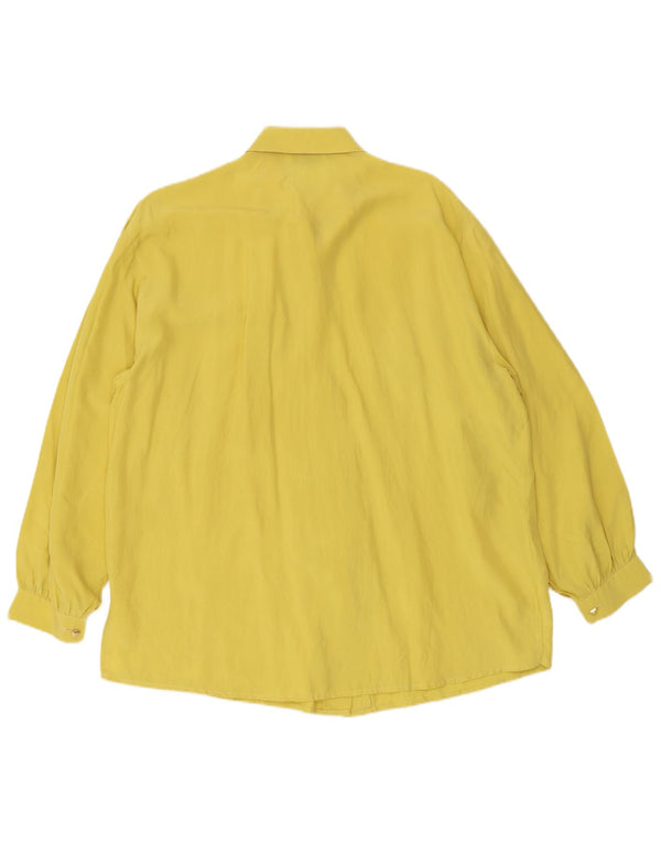 Vintage dameskjorte IT 48 XL gul silke