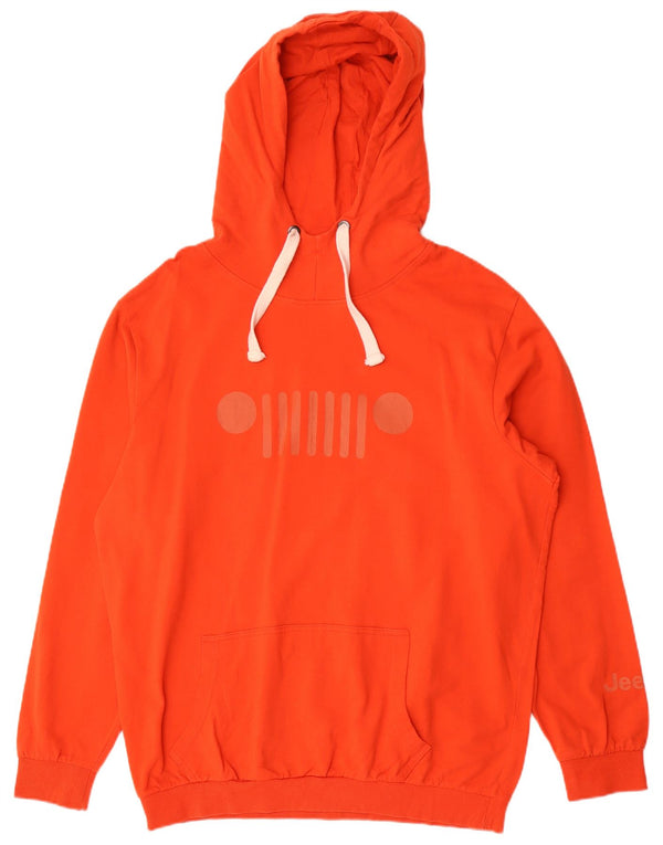 JEEP Grafisk hættetrøje til mænd 2XL Orange Bomuld