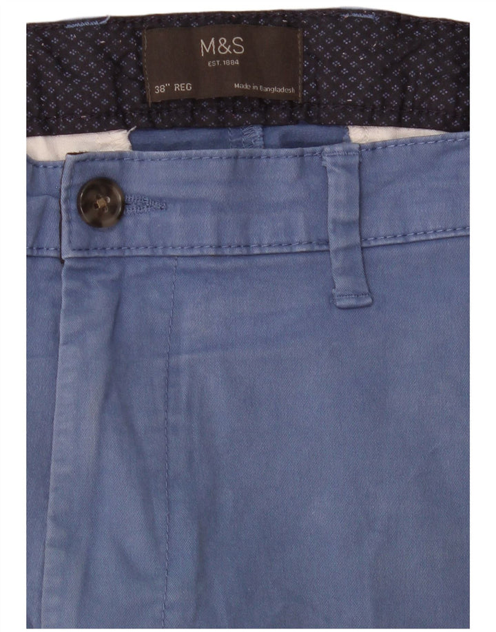 MARKS & SPENCER Chino Shorts til mænd W38 XL Blå