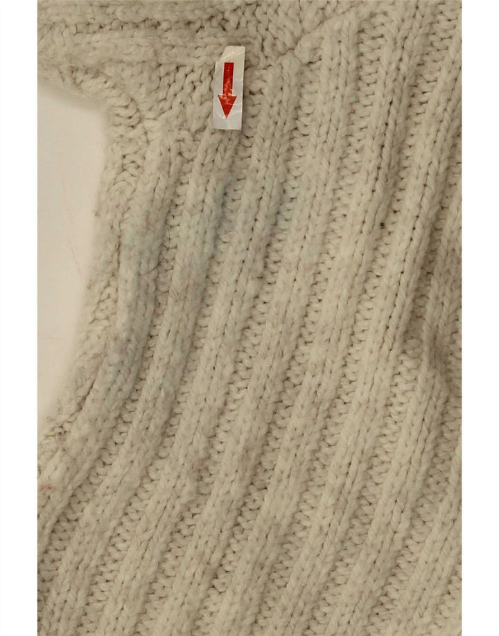 Marks & Spencer Dame Oversized Cardigan Sweater UK 10 Small Beige Acryl