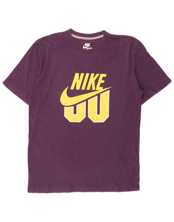 Nike Herre Standard Fit Grafisk T-Shirt Top UK 38/40 Medium Lilla Bomuld