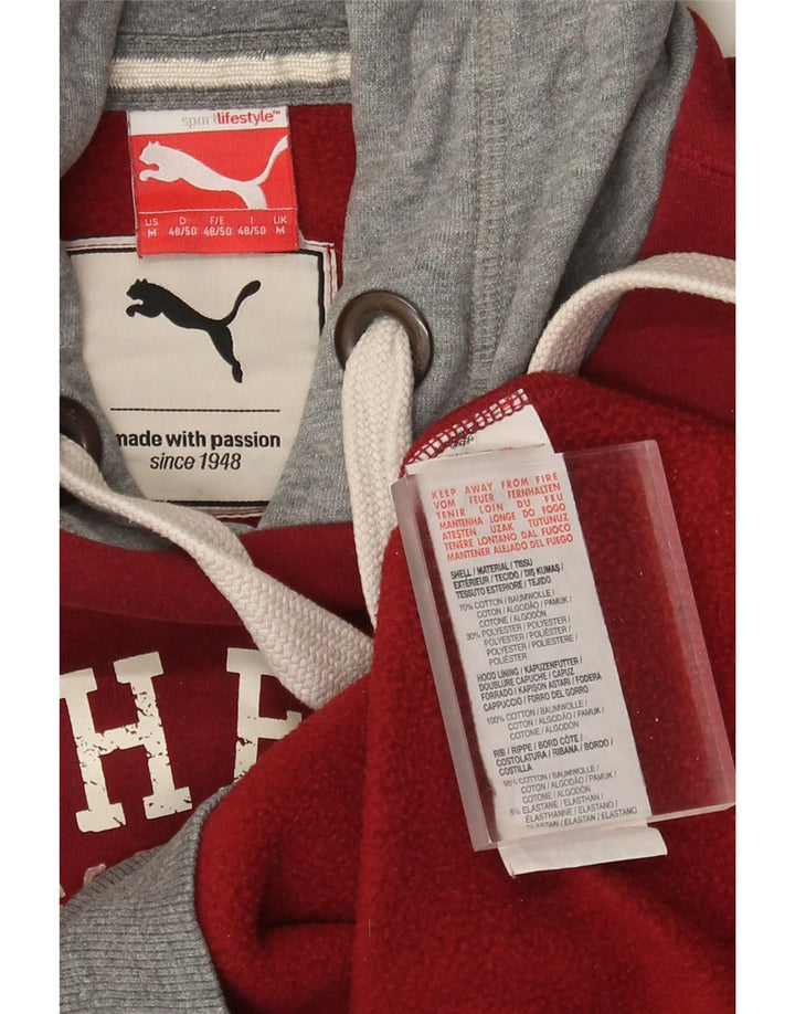 Puma Herre grafisk hættetrøje Jumper Medium Rød Colourblock Bomuld