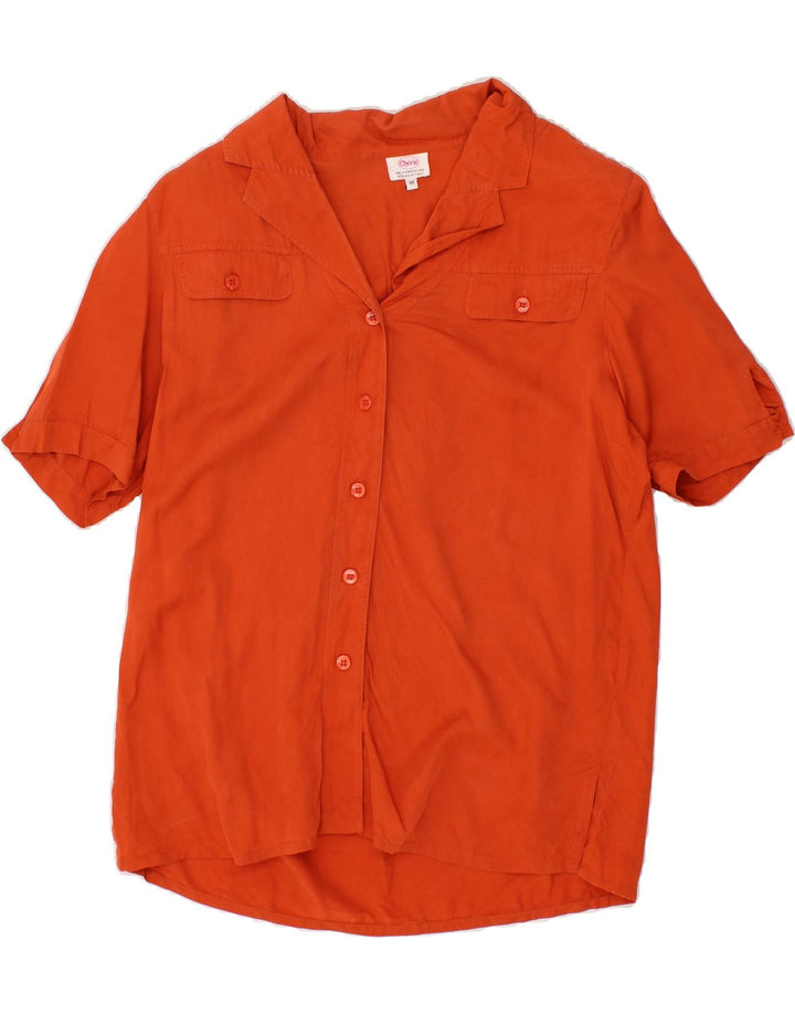 VINTAGE Womens Short Sleeve Shirt IT 46 Large Orange Vintage Vintage and Second-Hand Vintage from Messina Hembry 