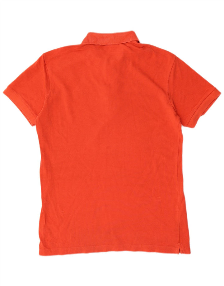 LACOSTE Herre Slim Fit Polo Shirt Størrelse 4 Medium Orange Bomuld