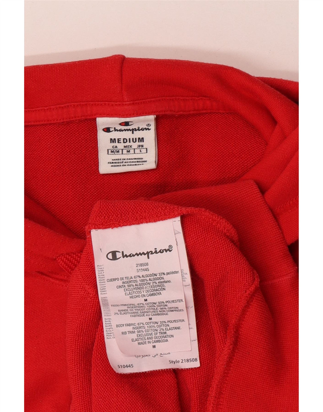 Champion Herre grafisk hættetrøje Jumper Medium Rød Bomuld