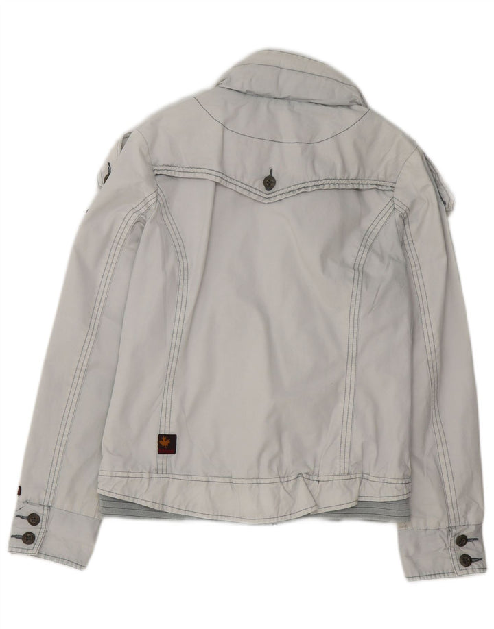 KHUJO Dame Military Utility Jacket UK 14 Large Blue Cotton