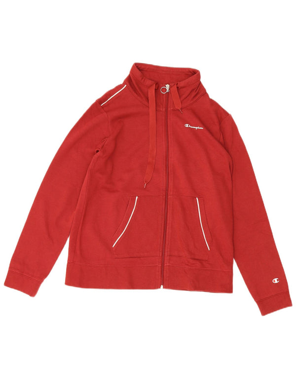 Champion Womens træningsdragt Topjakke UK 10 Small Red Cotton Sports