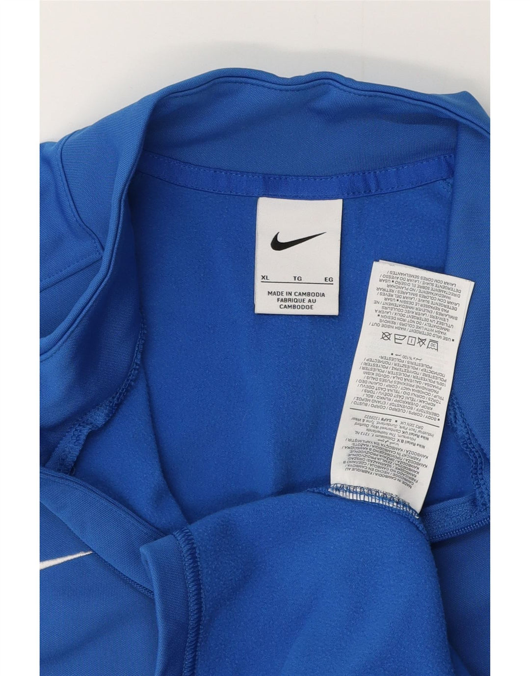 NIKE sweater med lynlås til kvinder, træningsdragt Top UK 18 XL Blå polyester