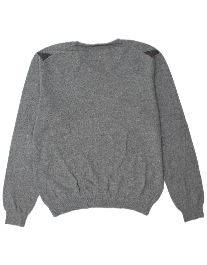 Sun68 Herre V-hals sweater Stor Grå Argyle/Diamond Bomuld