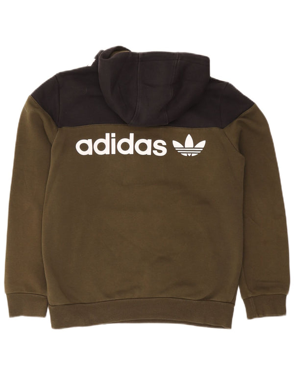 Adidas Grafisk hættetrøje til drenge 13-14 år Khaki Colourblock Bomuld