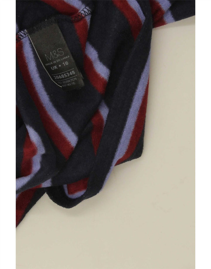 Marks & Spencer Fleecejakke til kvinder UK 16 Stor marineblå stribet
