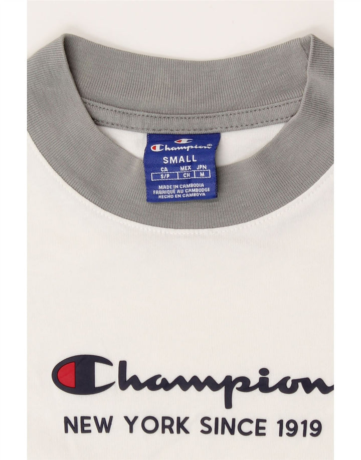 Champion Dame Grafisk T-Shirt Top UK 10 Small White