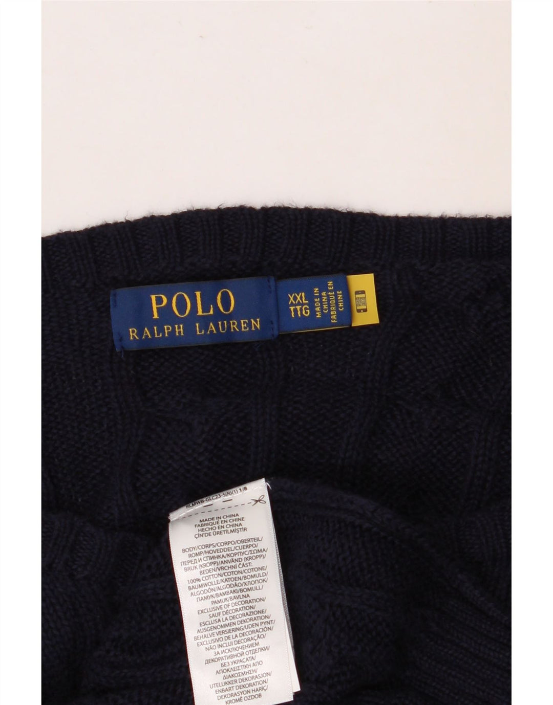 POLO RALPH LAUREN Herre Boat Neck Jumper Sweater 2XL Marineblå Bomuld