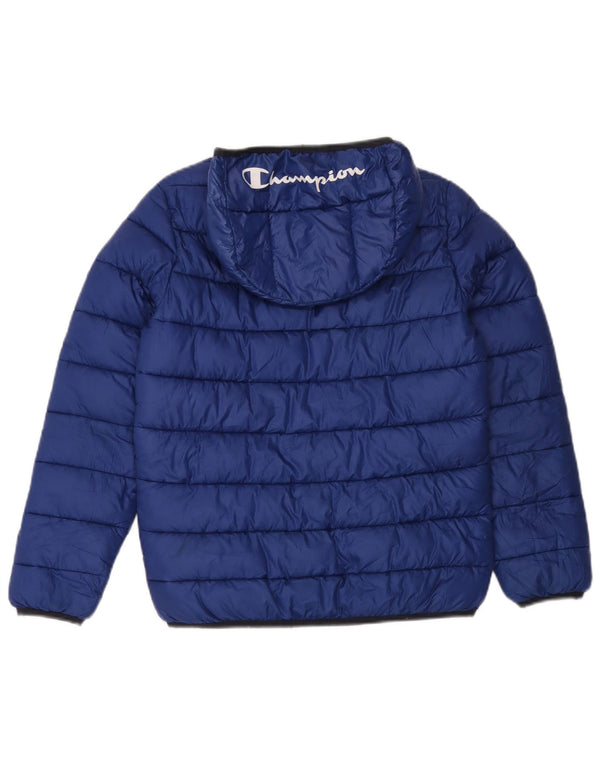 Champion drenge grafisk hættepolstret jakke 11-12 år stor blå polyester