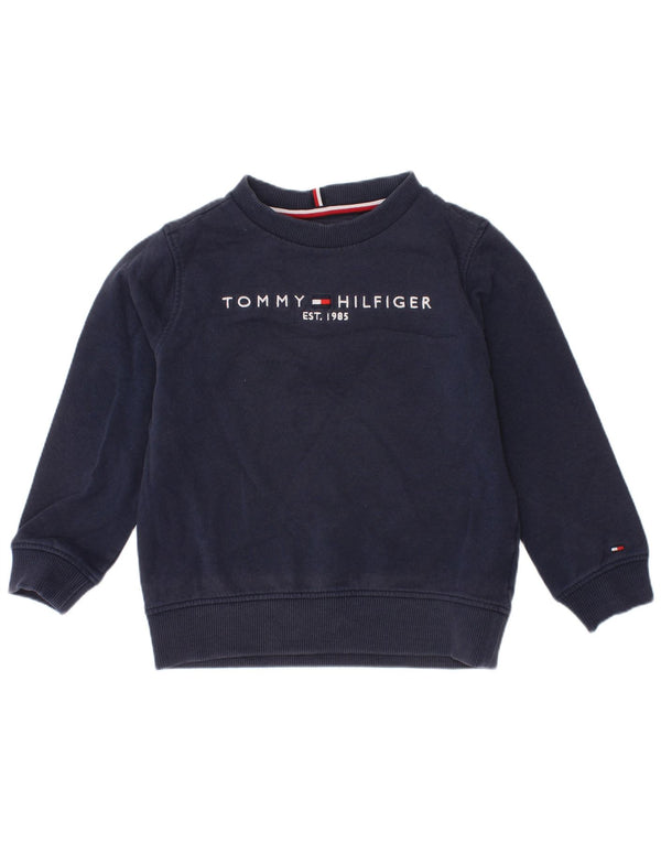 Tommy Hilfiger drenge grafisk sweatshirt trøje 3-4 år marineblå bomuld
