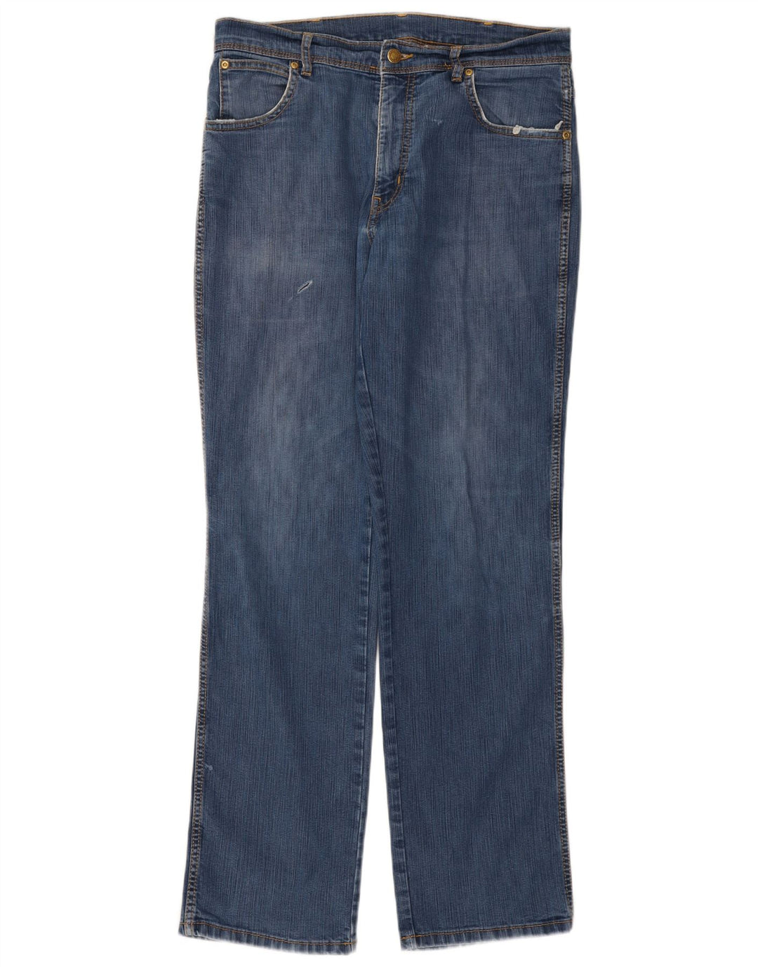 Wrangler Herre Regular Fit Straight Jeans W34 L32 Blå Bomuld