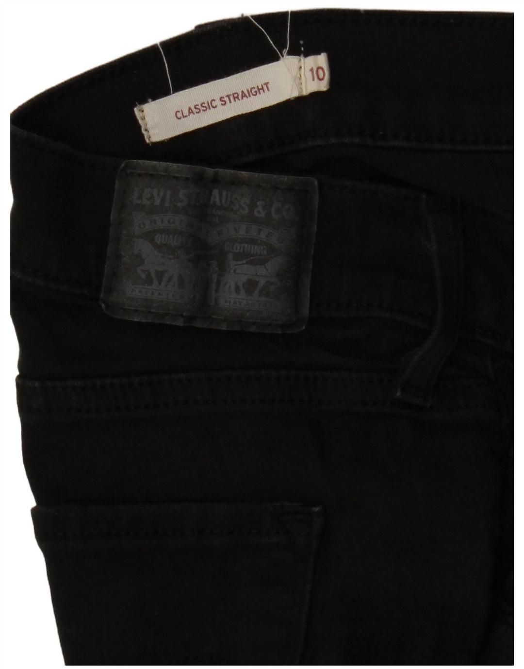 LEVI'S Dame Classic Fit Straight Jeans US 10 Large W32 L31 Sort