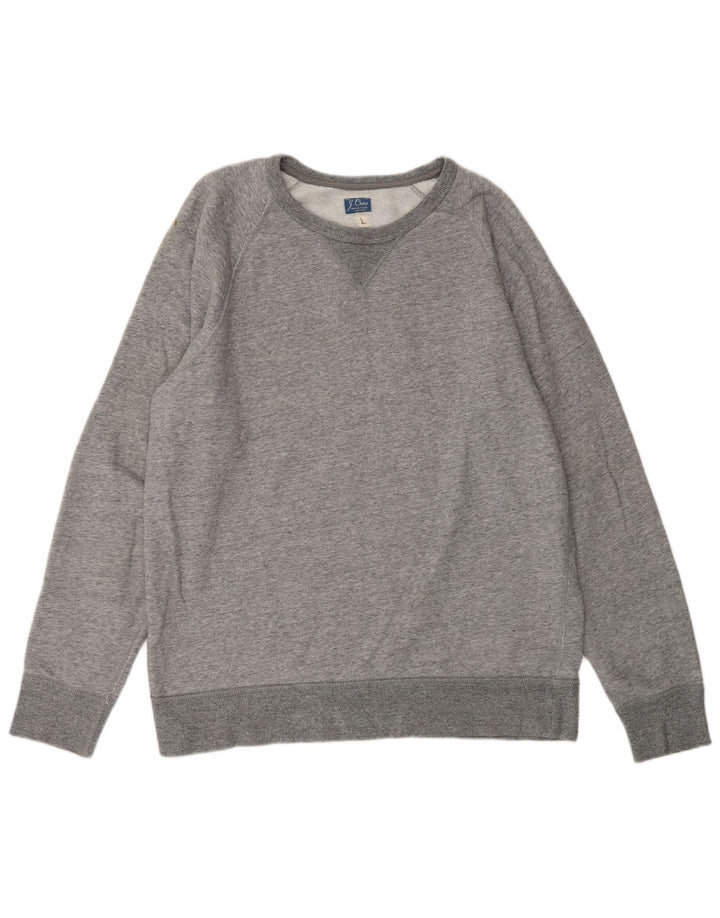J. CREW Mens Sweatshirt Jumper Large Grey Flecked Cotton
