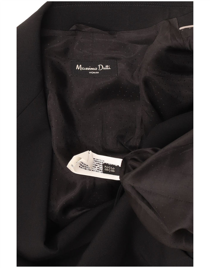 Massimo Dutti Dame 1 Knap Blazer Jakke EU 38 Lille Sort Uld