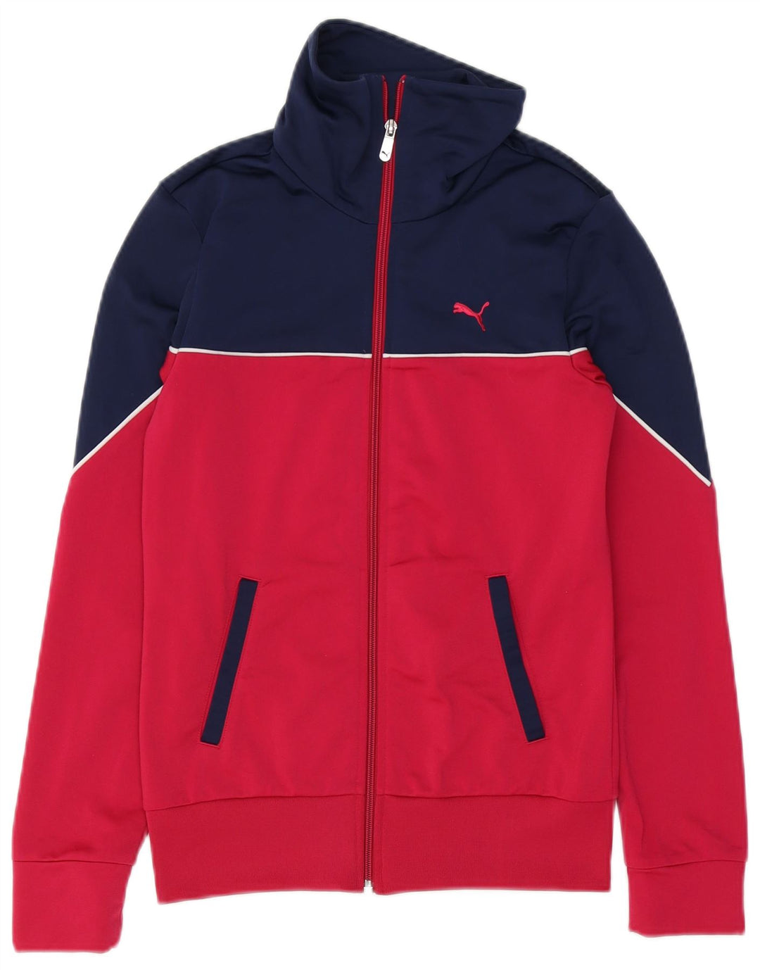 Puma træningsdragt topjakke til kvinder UK 8 Small Pink Colourblock Polyester